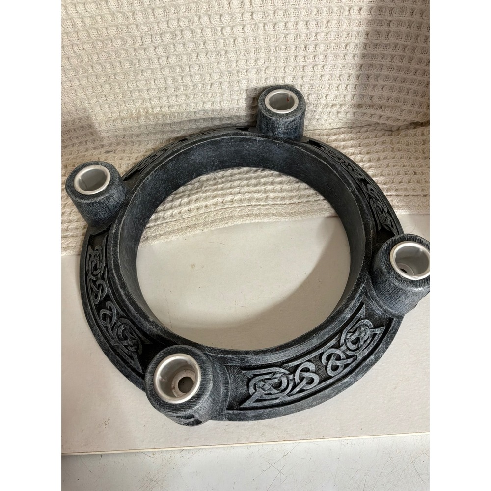 Gothic Alter Abbey Press Celtic Knot Advent Wreath Candle Holder OS Black